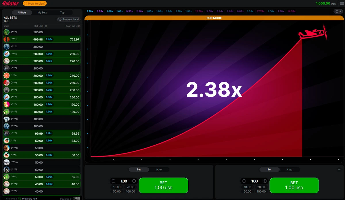 Aviator Game Screenshot